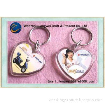 Coin Holder Photo Frame Crystal Acrylic Keychain Gift For L